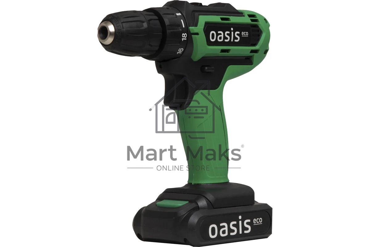Дрель-шуруповерт Oasis AS-18V Eco (J) 201, 18 В, 1,5 Ач, 30 Нм, щеточный