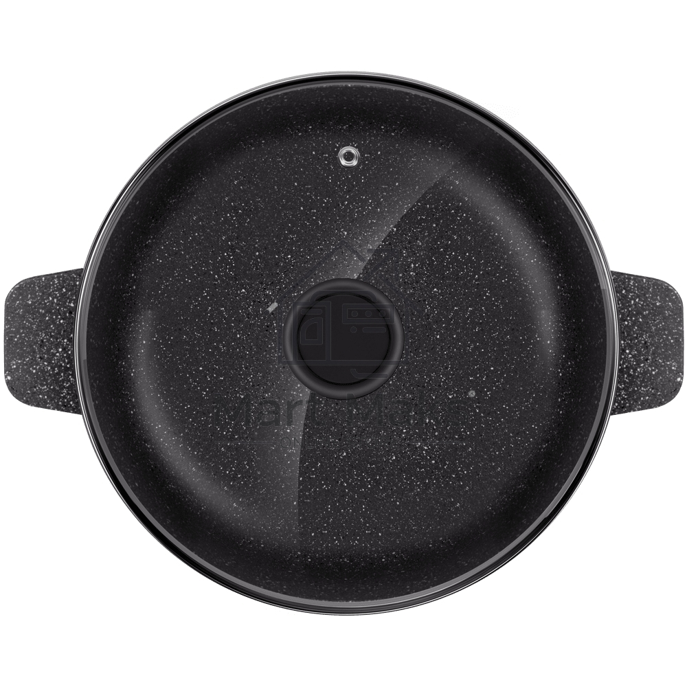 Кастрюля Maunfeld GALAXITE MF24GLX01CR 24 см, 4 л из литого алюминия со стеклянной крышкой