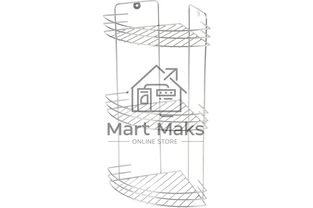 Полка угловая трехъярусная РЫЖИЙ КОТ Vento 19*19*41 см хром (310847)