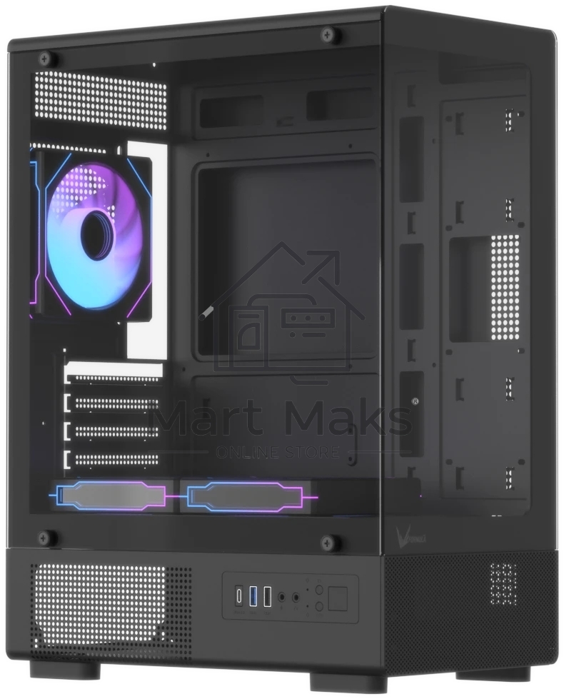 Корпус Formula Crystal Z1CM v2 черный без БП mATX 5x120мм 1xUSB3.0 audio bott PSU