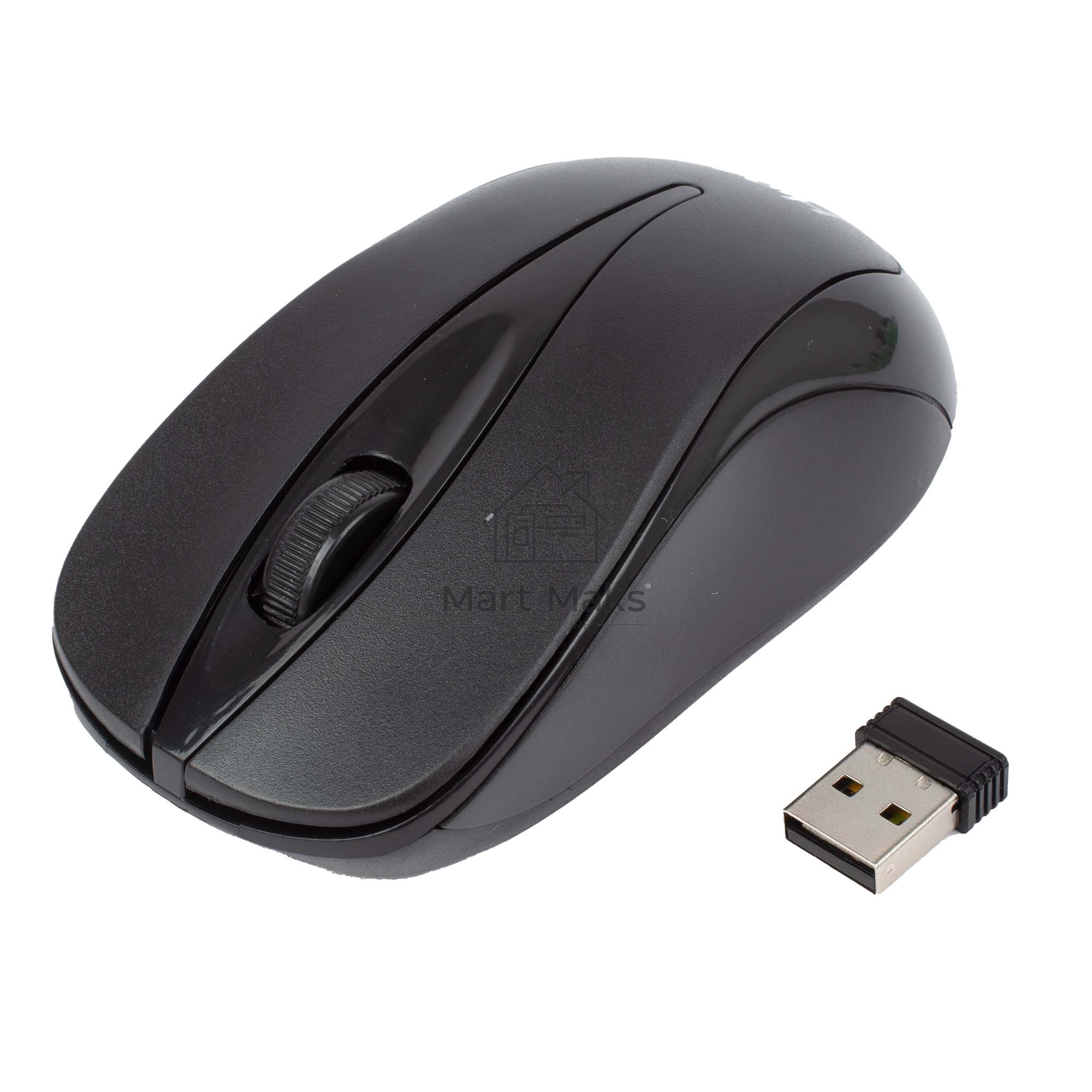 Мышь беспроводная HIPER HOMW-061 черный, 1000 dpi, радиоканал, USB, кнопки - 3