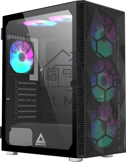 Компьютерный корпус Montech X3 MESH черный без БП ATX 6x120мм 2xUSB3.0 1xUSB3.1 audio bott PSU