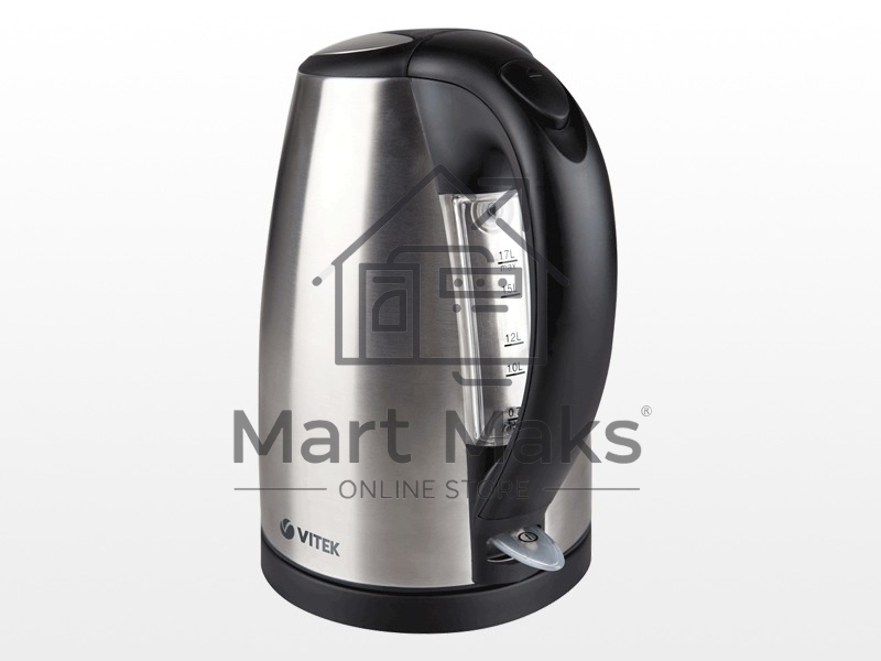 Чайник электрический Vitek VT-7002 1.8л. 2200Вт прозрачный/черный корпус: стекло/пластик