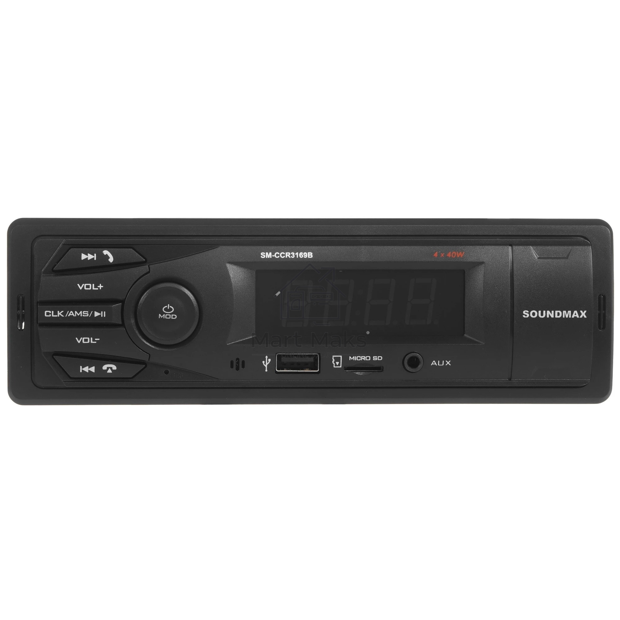Автомагнитола Soundmax SM-CCR3169B, 1 DIN, Bluetooth, USB Type-A, AUX