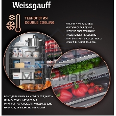 Холодильник Weissgauff WRK 2000 Total NoFrost Inverter нержавеющая сталь двухкамерный 240/95л морозилка снизу
