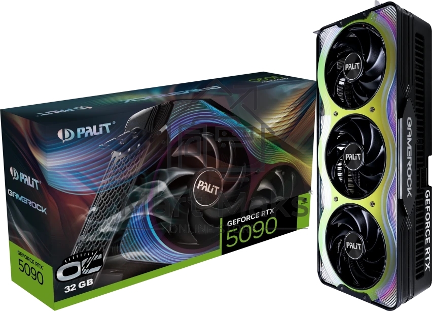 Видеокарта Palit PCI-E RTX 5090 GAMEROCK OC NVIDIA GeForce RTX 5090 32Gb 512bit GDDR7 2295/30000 HDMIx1 DPx3 HDCP Ret