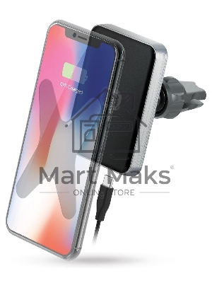 Автомобильное беспроводное зарядное устройство Qumo PowerAid Qi C Charger V2 (Charger 0009), 10 Вт, 1 контур