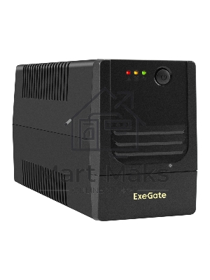 Источник бесперебойного питания ExeGate Power NB-500.LED.AVR.2SH.USB (500VA/300W, LED, AVR, 2*Schuko, USB, батарея 12V 4.5Ah, Black)