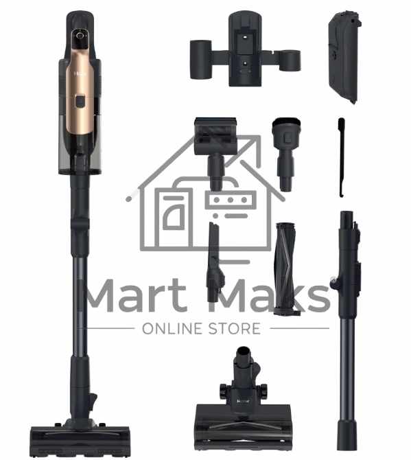 Пылесос вертикальный Haier C6 Flexi антрацит/золотистый, питание от аккумулятора, 250 Вт, уборка сухая, пылесборник 0.7 л