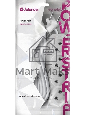 Удлинитель без заземления Defender B240 10 А, 5 м, без заземления
