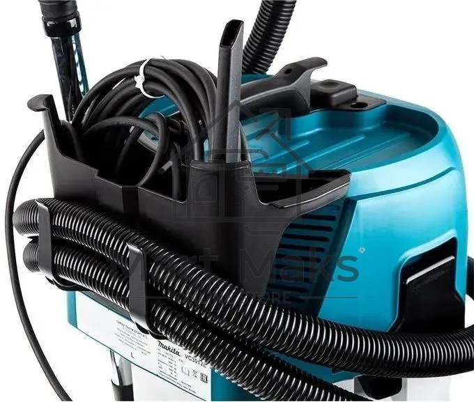 Строительный пылесос Makita VC3012L синий, 1200 Вт, уборка сухая/влажная, пылесборник мешок/контейнер, 30 л