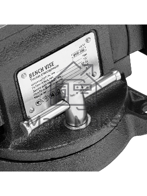 Тиски слесарные Denzel BVH-100 100 мм, поворотные, стальная направляющая, с наковальней