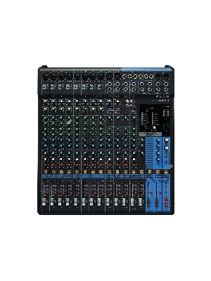Пульт Yamaha [MG16XU] 16-канальный микшерный пульт: макс. 10 микрофонных/16 линейных входов (8 моно + 4 стерео)/4 групповые шины + 1 стереошина/4 шины AUX, Микрофонные предусилители D-PRE, Фантомное питание +48 В, эффекты: SPX с 24 программами, И