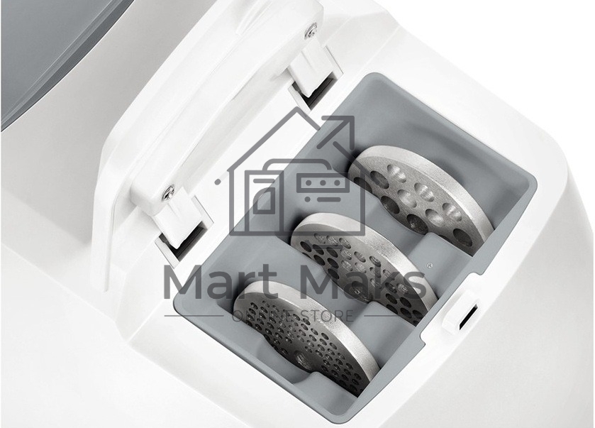 Мясорубка электрическая Bosch MFW 66020 белый/серый, 1800 Вт, 3.0 кг/мин, насадки - 5