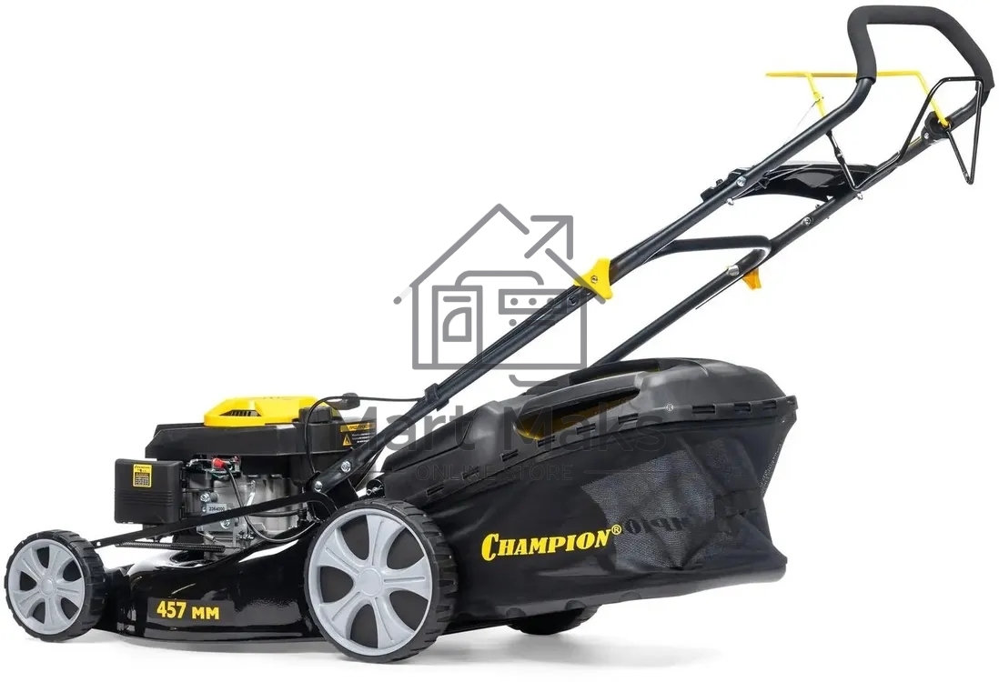 Газонокосилка Champion LM4627 (2,6кВт привод травосб.60л. шир.460мм 25-75мм 31,6кг 3в1)(Газонокосилка самоходная, Объем двигателя 139 см3, вес без травосборника 31,6 кг, Объем топливного бака 1,0 л, Мощность 2,6/3,5 кВт/л.с., объем травосборника 60 л, шир