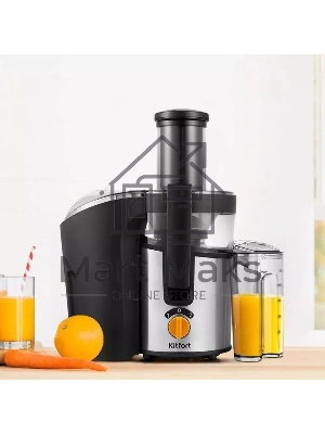 Соковыжималка центробежная Kitfort КТ-1138 800Вт рез.сок.:1000мл. черный/нержавеющая сталь