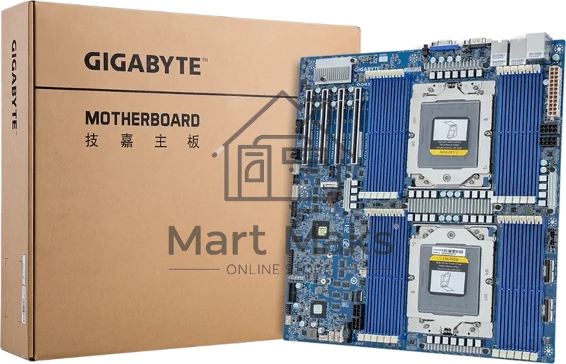 Серверная материнская плата Gigabyte MZ73-LM1, 2xSP5, AMD EPYC 9004/9005, 24xDDR5 RDIMM (до 4096 ГБ, 4800 МГц), 3xSlimSAS, 4xPCIe 4.0 x16, 1xM.2 22110, 2x10Gb LAN, 1xGb LAN (IPMI), 2xUSB-A 5Gbps, 1xVGA, 1xCOM, EATX