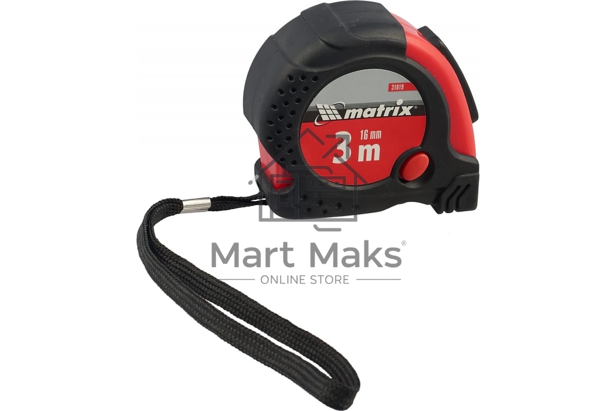 Рулетка MATRIX 31019 status magnet fixation 3 мх16мм обрезиненный корпус зацеп с магнитом