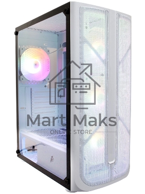 Компьютерный корпус 1STPLAYER FIREBASE X4 белый / ATX, TG / 4x120мм LED fans inc. / X4-WH-4F1-W