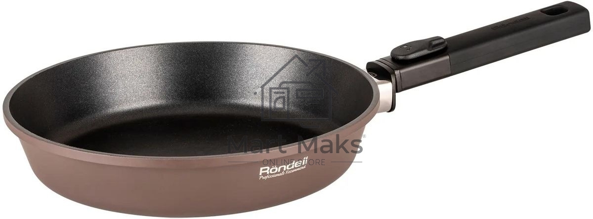 Сковорода Rondell Praline RDA-1566, 28см, съемная ручка, без крышки, коричневый