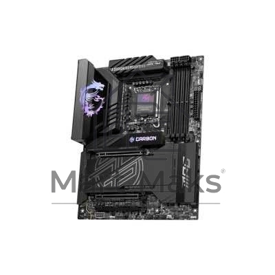 Материнская плата MSI MPG Z890 CARBON WIFI, LGA 1851, Intel Z890, 4xDDR5, 4xSATA, 5xM.2, 1xPCI-E 5.0 x16, 1xPCI-E 5.0 x8, 1xPCI-E 4.0 x4, 1xHDMI, 2xUSB-C Thunderbolt 4, 1xUSB-C 3.2 Gen 2, 10xUSB-A 3.2 Gen 2, 2x 5Gb LAN, 2x3.5 мм, 7.1, ATX