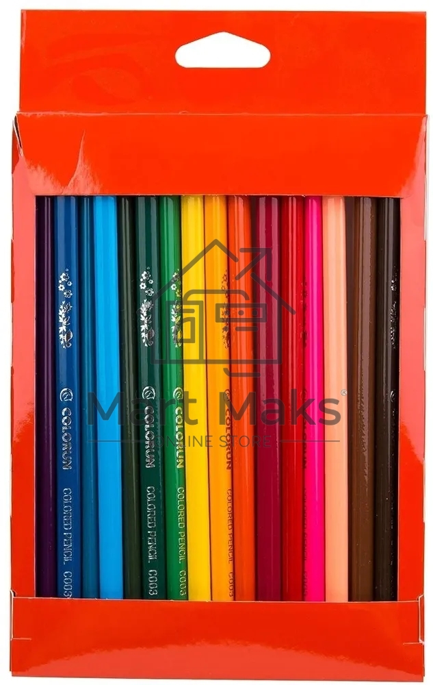 Карандаши цветные Deli EC00310 ColoRun, тополь, 18 цветов, коробка с европодвесом