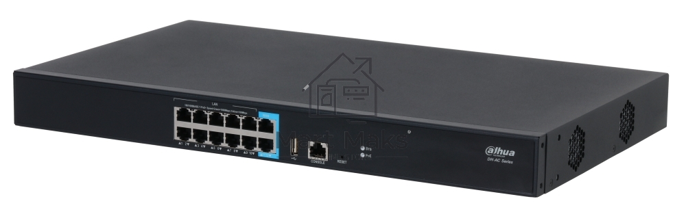 Wi-Fi-контроллер Dahua DH-AC10, 2×1 Гбит/с WAN + 10×1 Гбит/с LAN (PoE+), с лицензией на 10 точек доступа