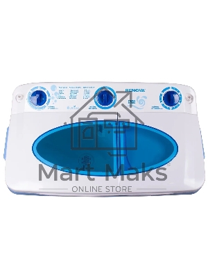 Стиральная машина Renova WS-60PT/РЕТ белый/голубой, загрузка вертикальная 4.5 кг, 1350 об/мин, класс: А+