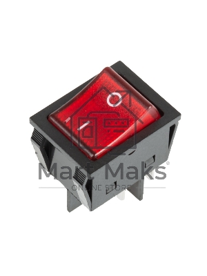 Выключатель клавишный Rexant 250V 30А (4с) ON-OFF красный с подсветкой