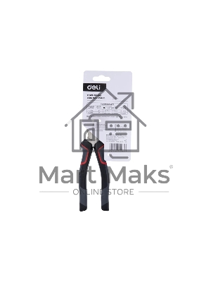 Плоскогубцы удлиненные Deli DL0104 200 мм, Cr-V, эксцентриковый шарнир, антикоррозийное покрытие, трехкомпонентная прорезиненная рукоять