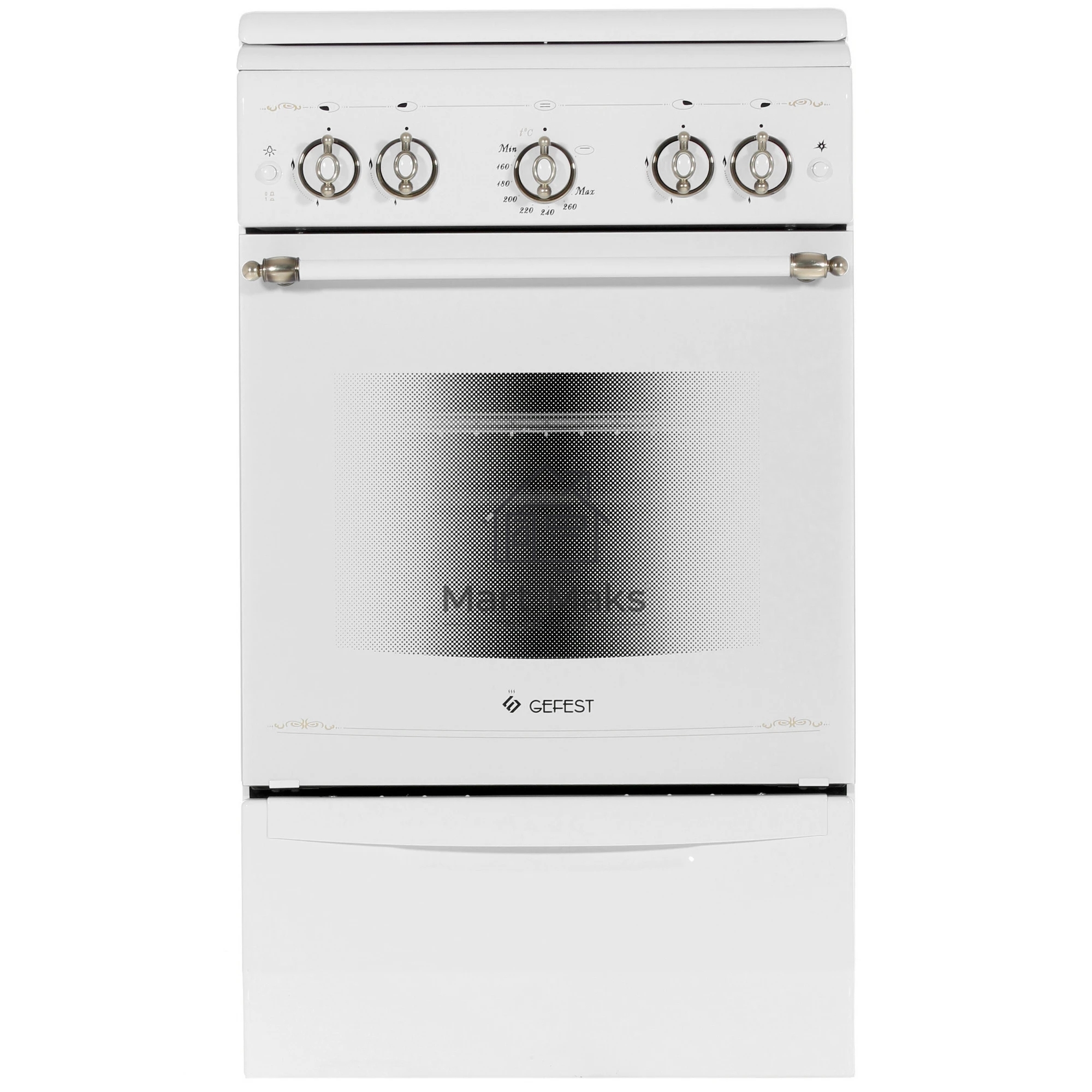 Плита газовая Gefest ПГ 5100-02 0185 белый, конфорок 4 шт, духовка 52 л, 50 см x 85 см x 58.5 см