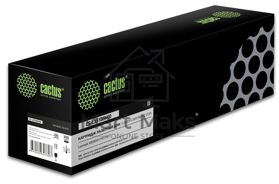 Картридж лазерный Cactus CS-LX51B5H00 (51B5H00) черный (8500 стр.) для Lexmark MS/MX417/517/617