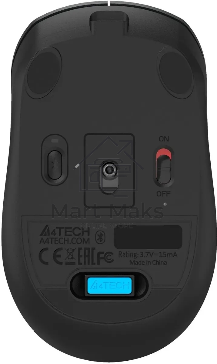 Мышь беспроводная A4Tech Fstyler FB26CS Air2 серый/черный, 2000 dpi, радиоканал, Bluetooth, USB, кнопки - 4