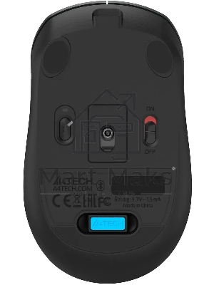 Мышь беспроводная A4Tech Fstyler FB26CS Air2 серый/черный, 2000 dpi, радиоканал, Bluetooth, USB, кнопки - 4