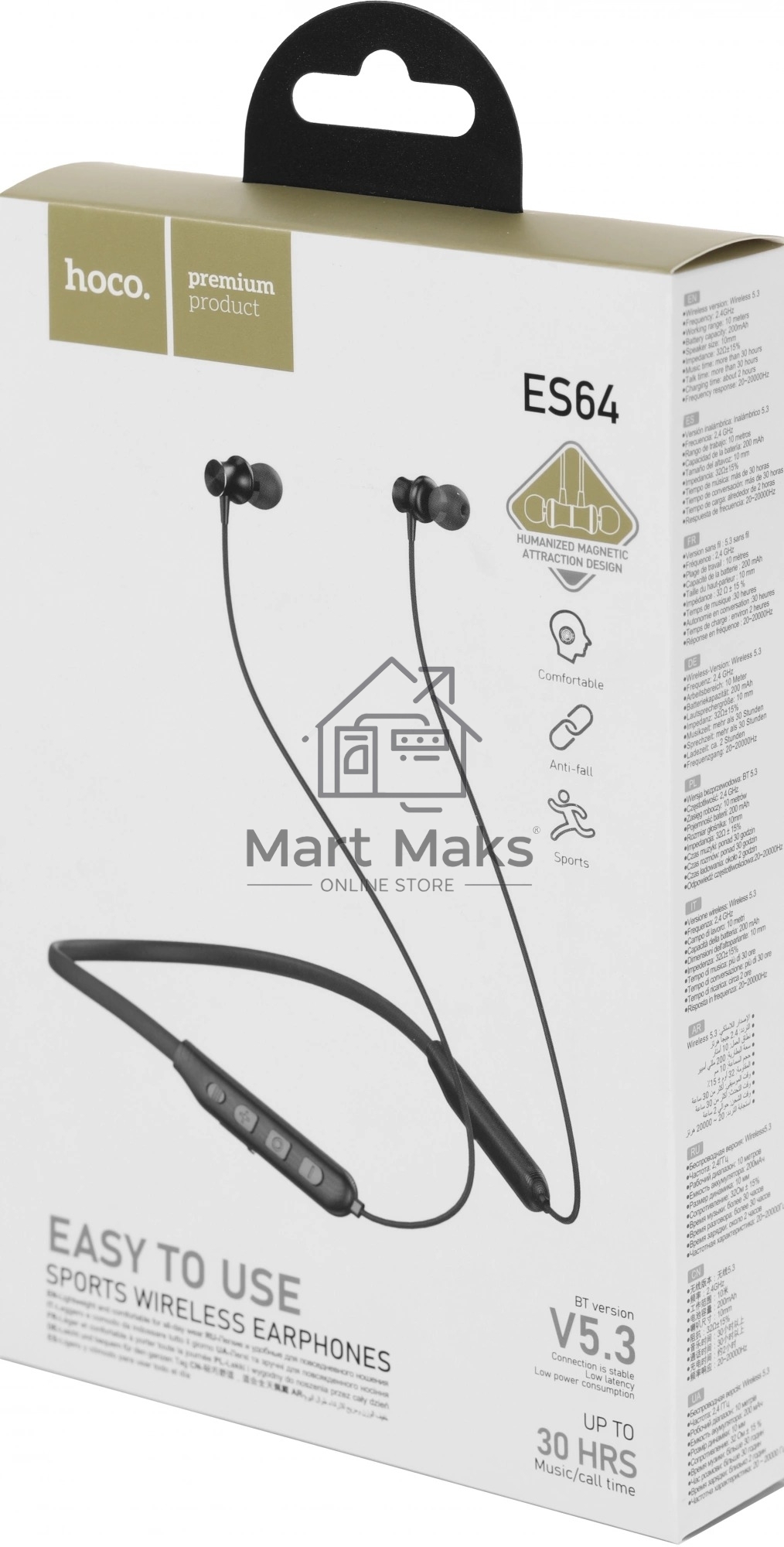 Наушники внутриканальные Hoco ES64 черный беспроводные bluetooth шейный обод
