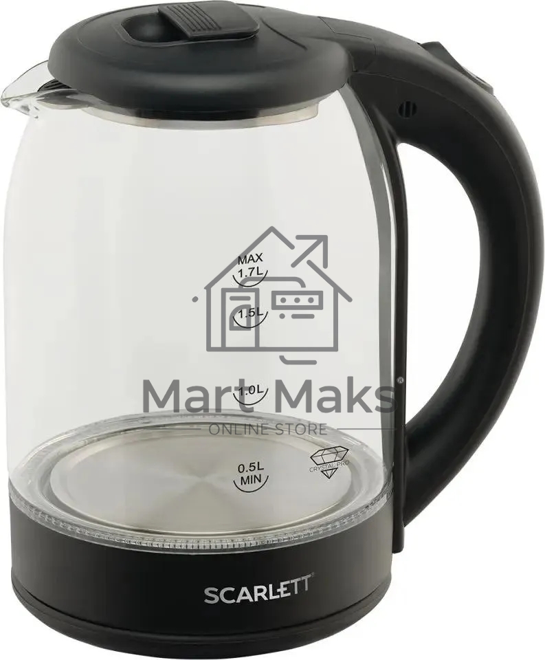 Чайник электрический Scarlett SC-EK27G90 черный Мощность, Вт: 1800; Объем, л: 1.7