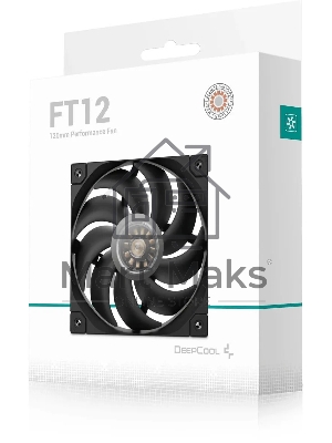 Вентилятор для корпуса DEEPCOOL FT12 черный, 120 мм, 2150 об/мин, 32 дБ, 4 pin