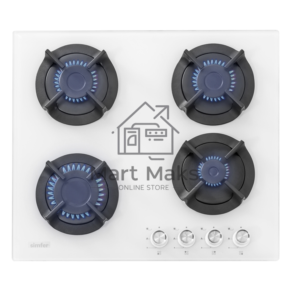 Газовая варочная поверхность Simfer H60N40W416 независимая, белый