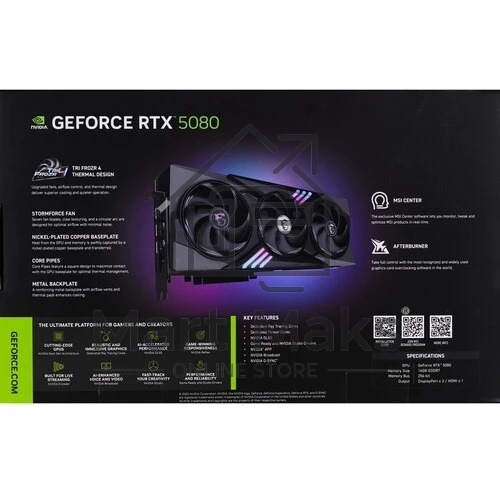 Видеокарта MSI NVIDIA GeForce RTX 5080 16Gb PCI-E 256bit GDDR7 2700/30000 HDMIx1 DPx3 HDCP Ret