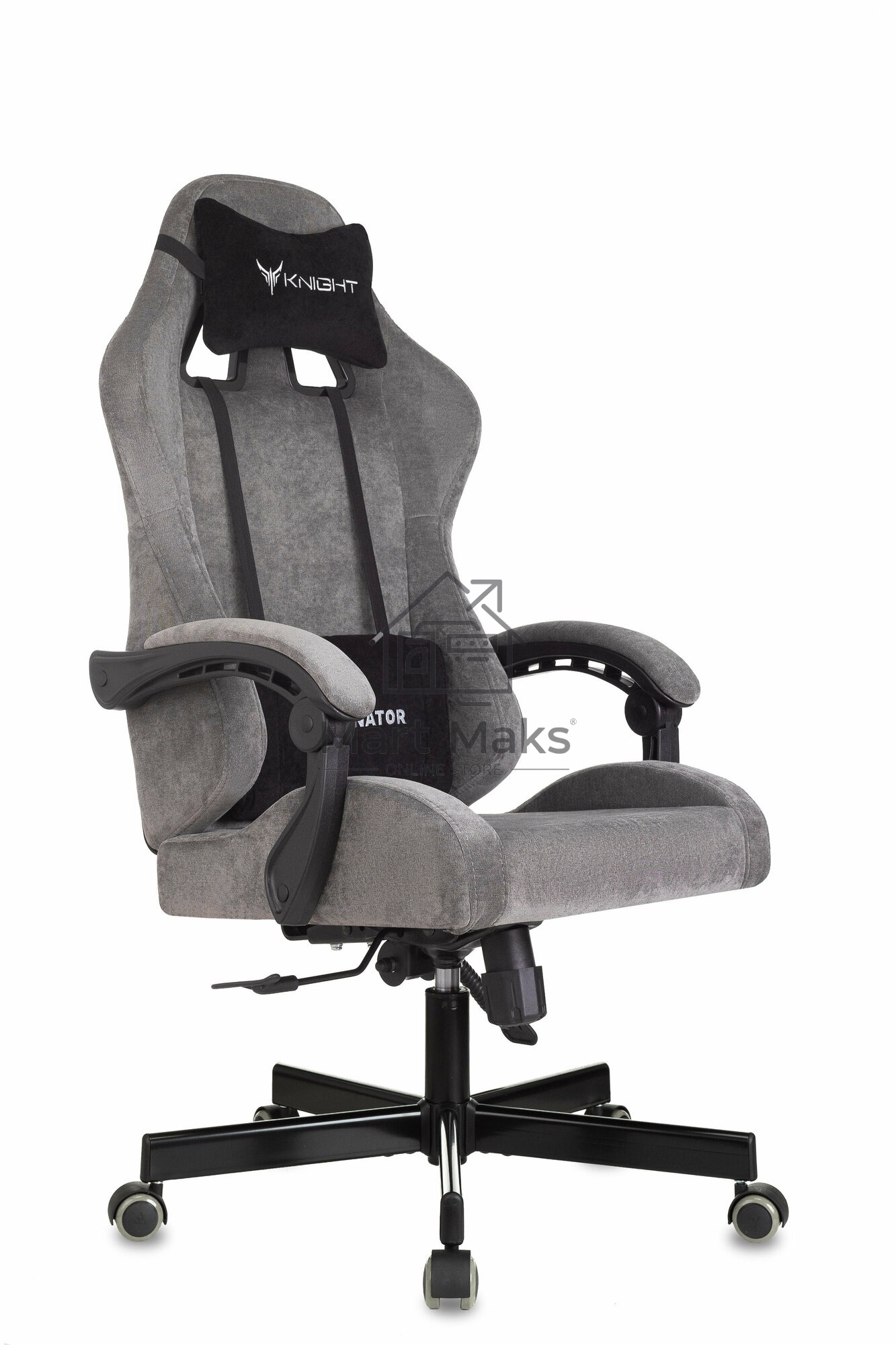 Кресло игровое Knight Terminator серый Light-19, крестов. металл