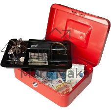 Ящик для денег Silwerhof 90x250x180 красный сталь