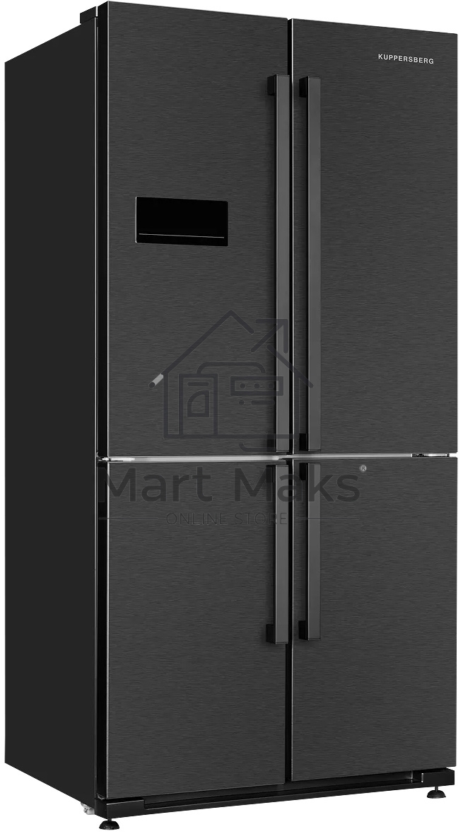 Холодильник Kuppersberg NMFV 18591 DX тёмный металл трехкамерный 390/170л морозилка снизу, No Frost, Side by Side