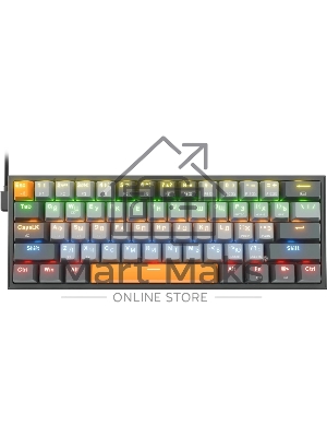 Клавиатура проводная REDRAGON Fizz RU,Rainbow,красные свитчи, механическая