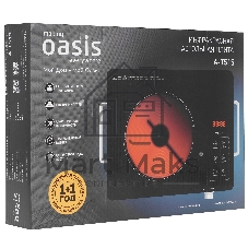 Плита настольная электрическая OASIS A-TS1S серебристый, 2 кВт, ТЭН, конфорки - 1, стеклокерамика, сенсор