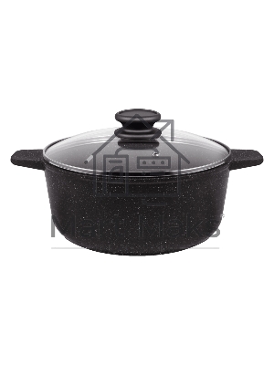 Кастрюля Maunfeld GALAXITE MF24GLX01CR 24 см, 4 л из литого алюминия со стеклянной крышкой