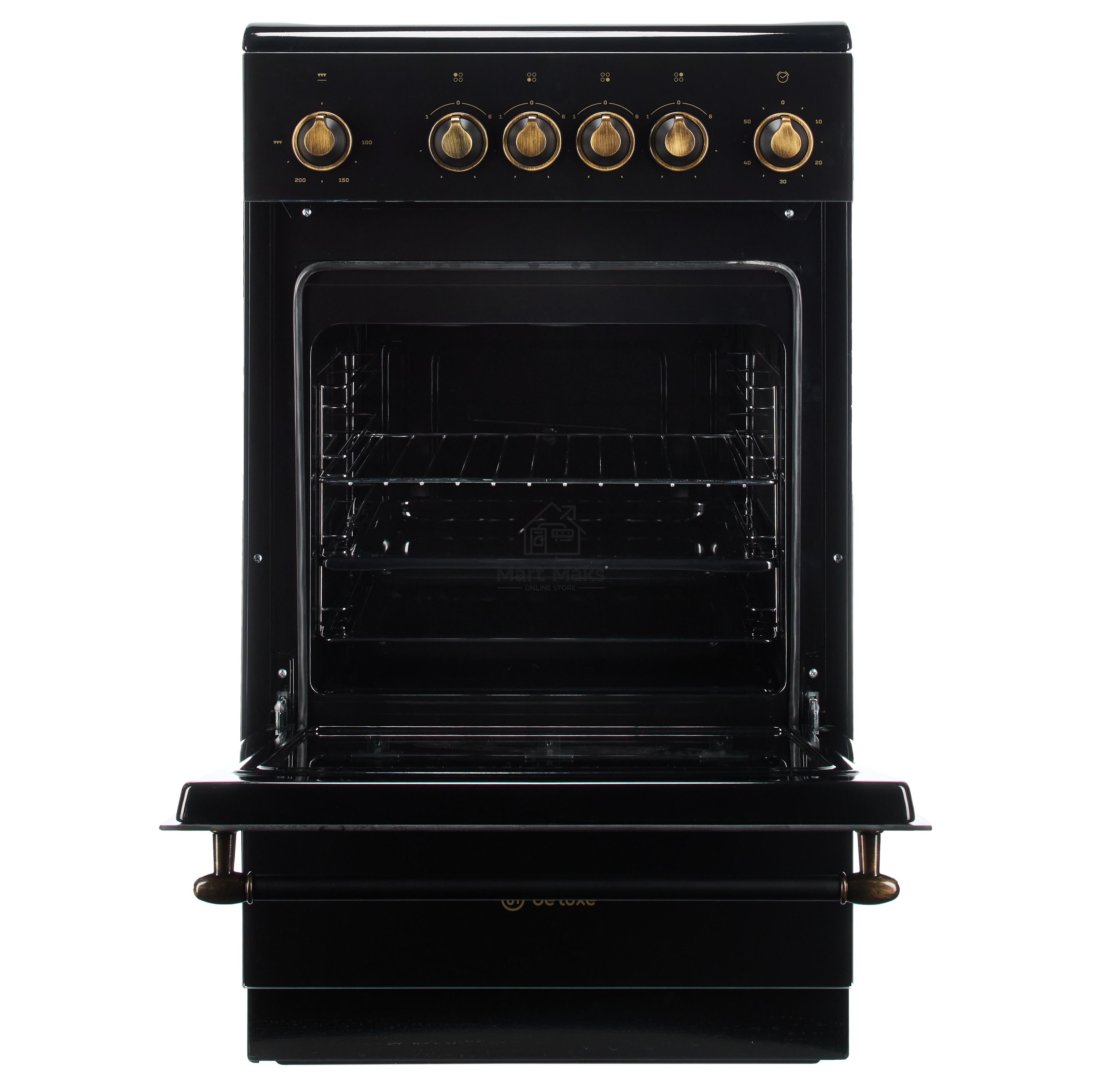 Плита электрическая De Luxe 506004.23ЭС-121 черный, конфорок 4 шт, духовка 54 л, 50 см x 87 см x 60 см