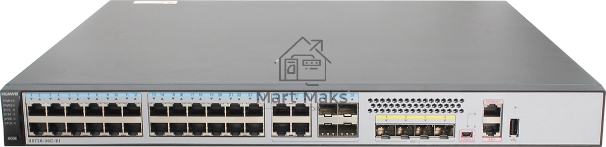Коммутатор Huawei S5720-36C-EI-AC, 24×1 Гбит/с + 4×1 Гбит/с Combo + 4×10 Гбит/с SFP+, управляемый