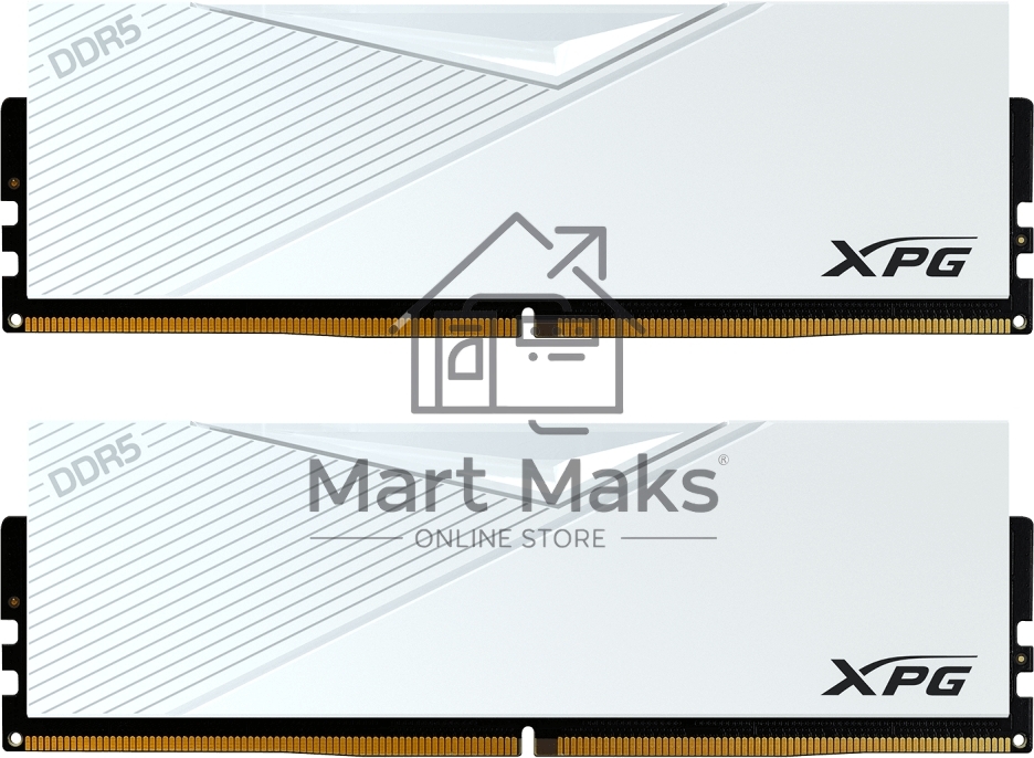 Оперативная память XPG Lancer, DDR5, 64GB (2x32GB), 6000MHz, CL30, DIMM, с радиаторами, белый