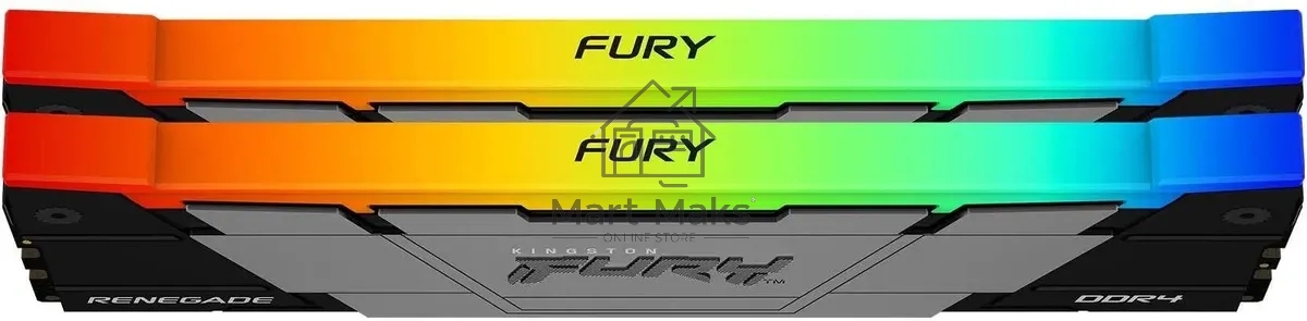 Оперативная память Kingston Fury Renegade, DDR4, 16GB (2x8GB), 4266MHz, CL19, DIMM, с радиатором, RGB, серебристый/черный