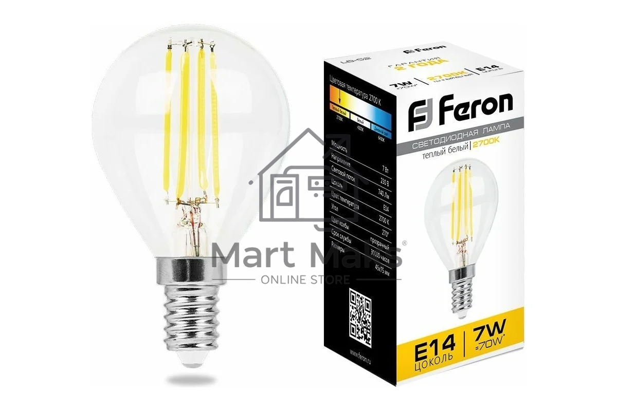 Лампа светодиодная FERON LB-52 (25874) 7W 230V E14 2700K